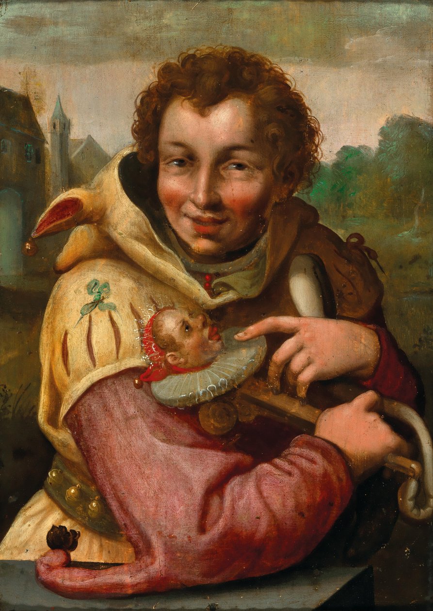 Bouffon avec marotte d