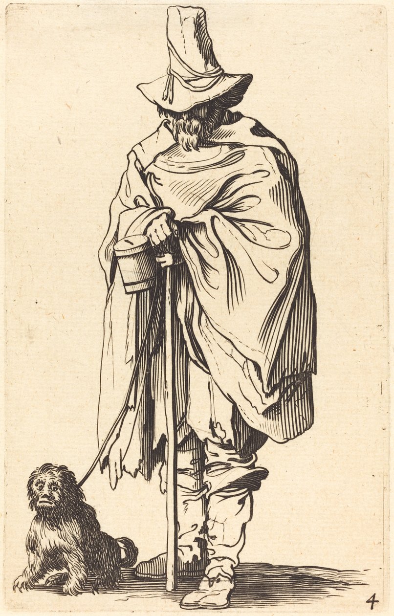 Mendiant avec chien - After Jacques Callot