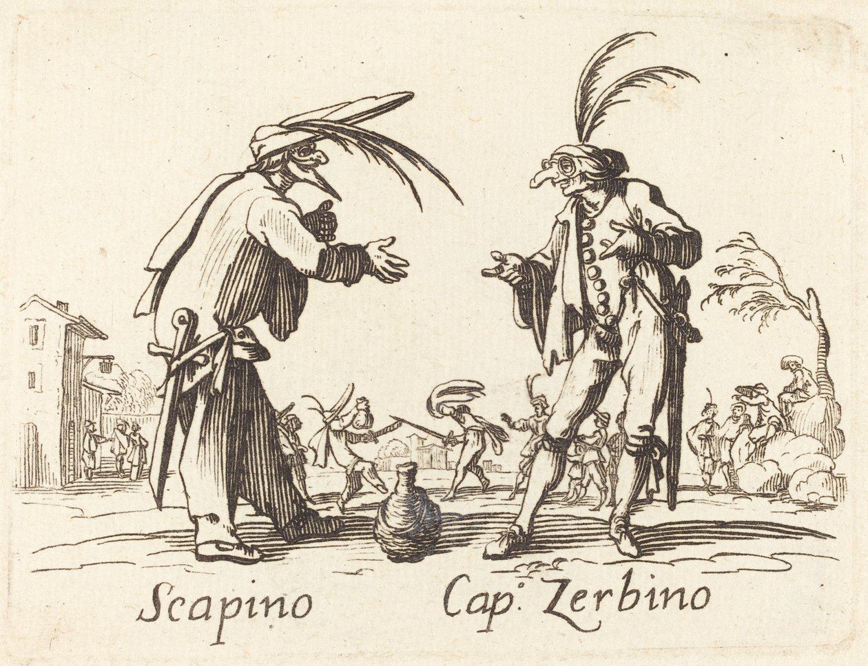 Scapino et Cap. Zerbino - After Jacques Callot