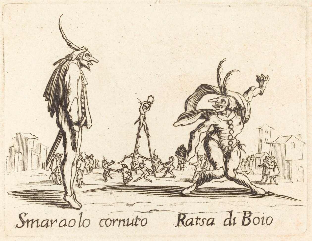 Smaralo Cornuto et Ratsa di Boio - After Jacques Callot