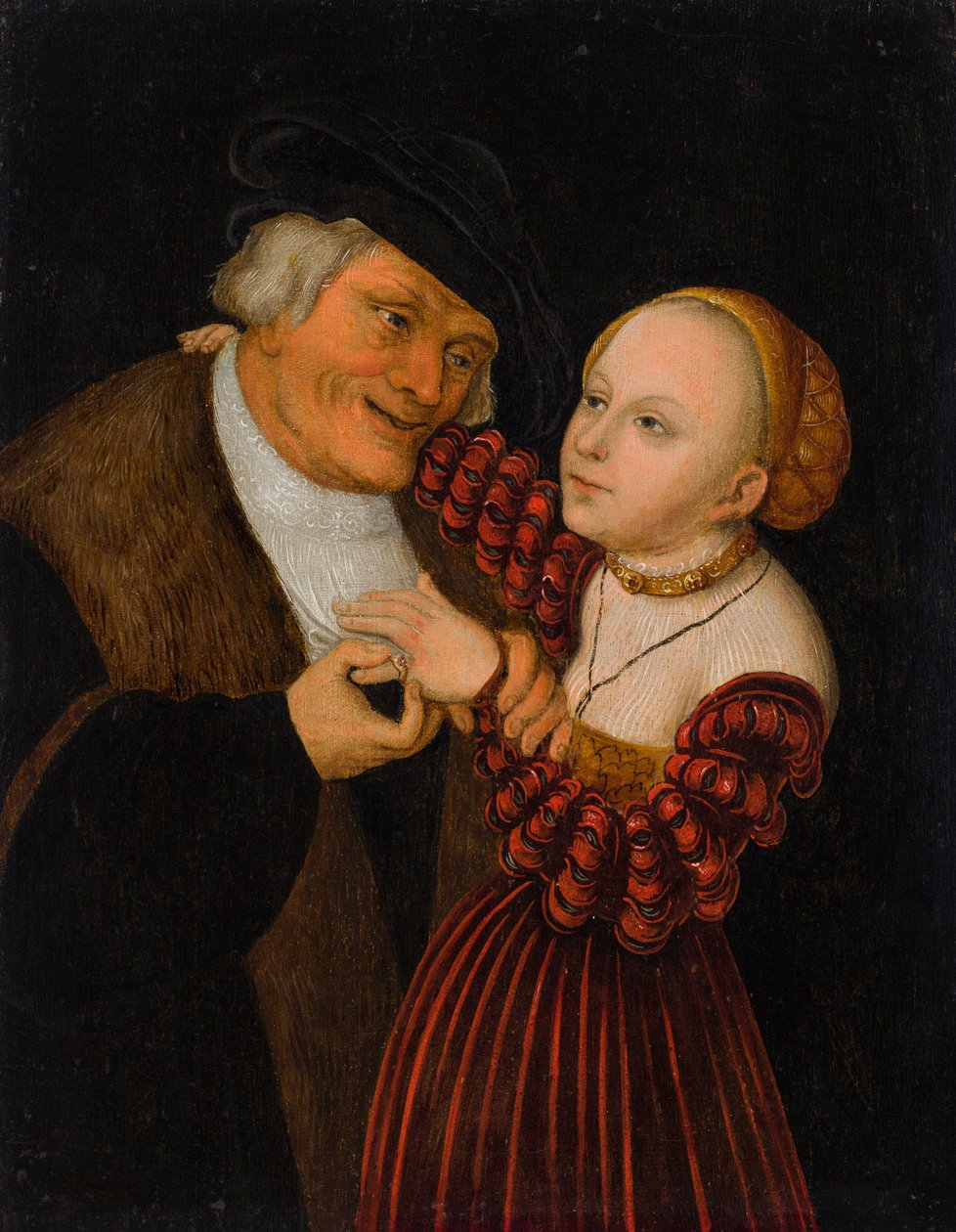 Allemand : Ungleiches Paar An Ill-matched Pair (Une paire mal assortie) - after Lucas Cranach the Elder