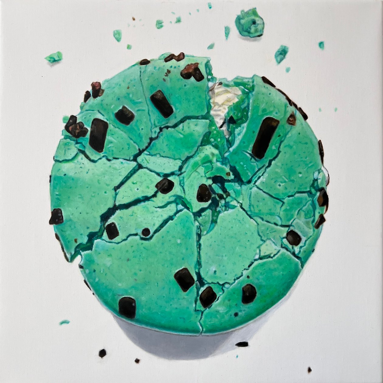 Macaron abstrait, 2025 (huile sur toile) - Agnès Lefèvre