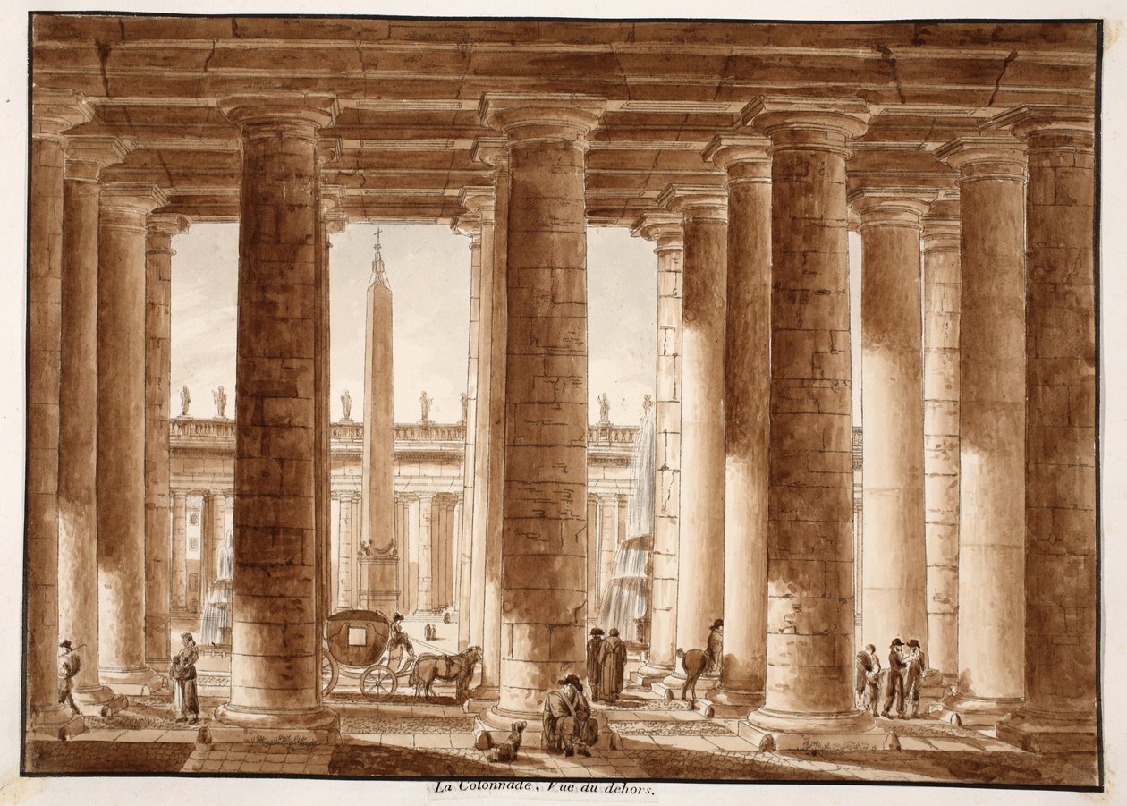 La colonnade de la place Saint-Pierre, vue de l