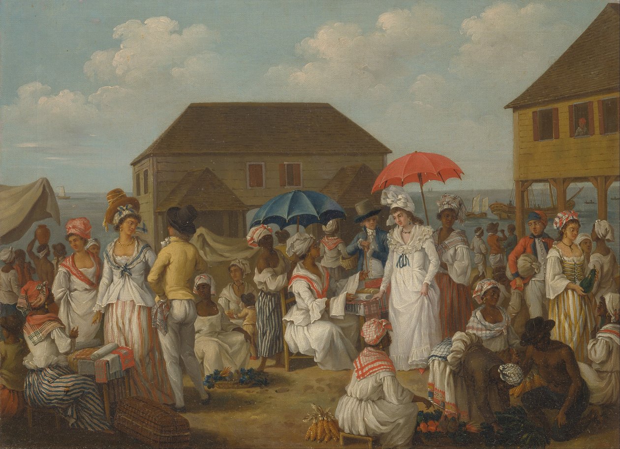 Marché aux tissus, Dominique - Agostino Brunias