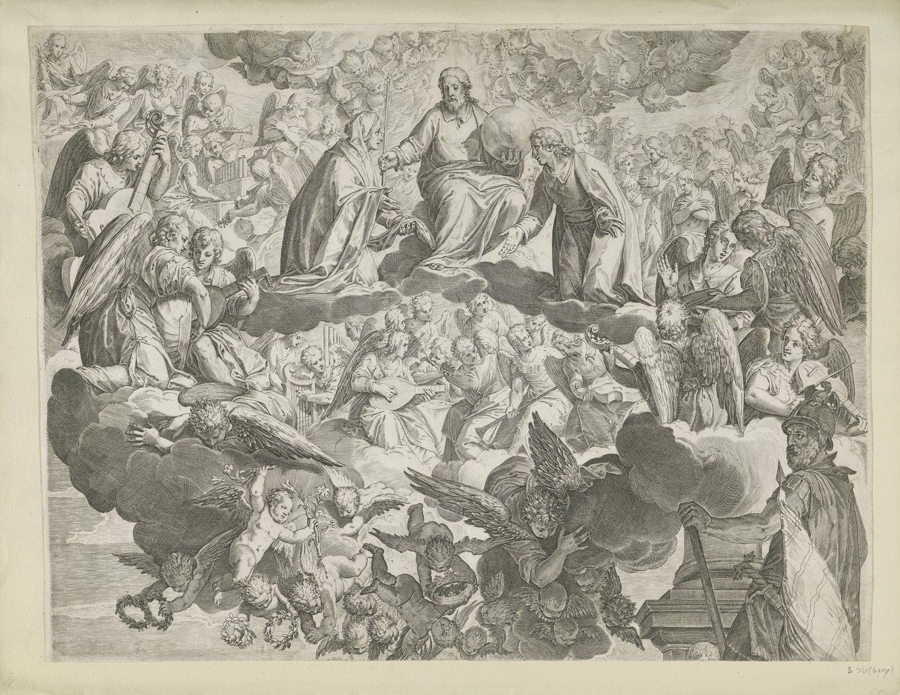 Le martyre de sainte Justine de Padoue (moitié supérieure) - Agostino Carracci