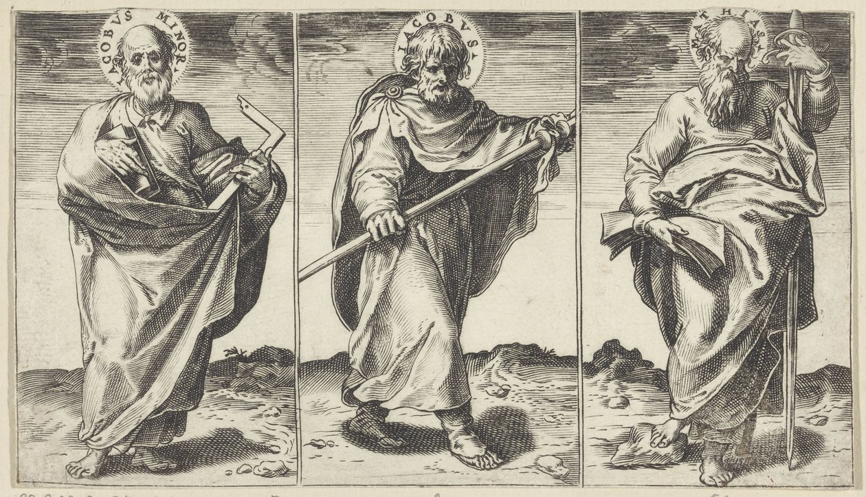 Jacques le Mineur, Jacques le Majeur et Matthias - Agostino Carracci