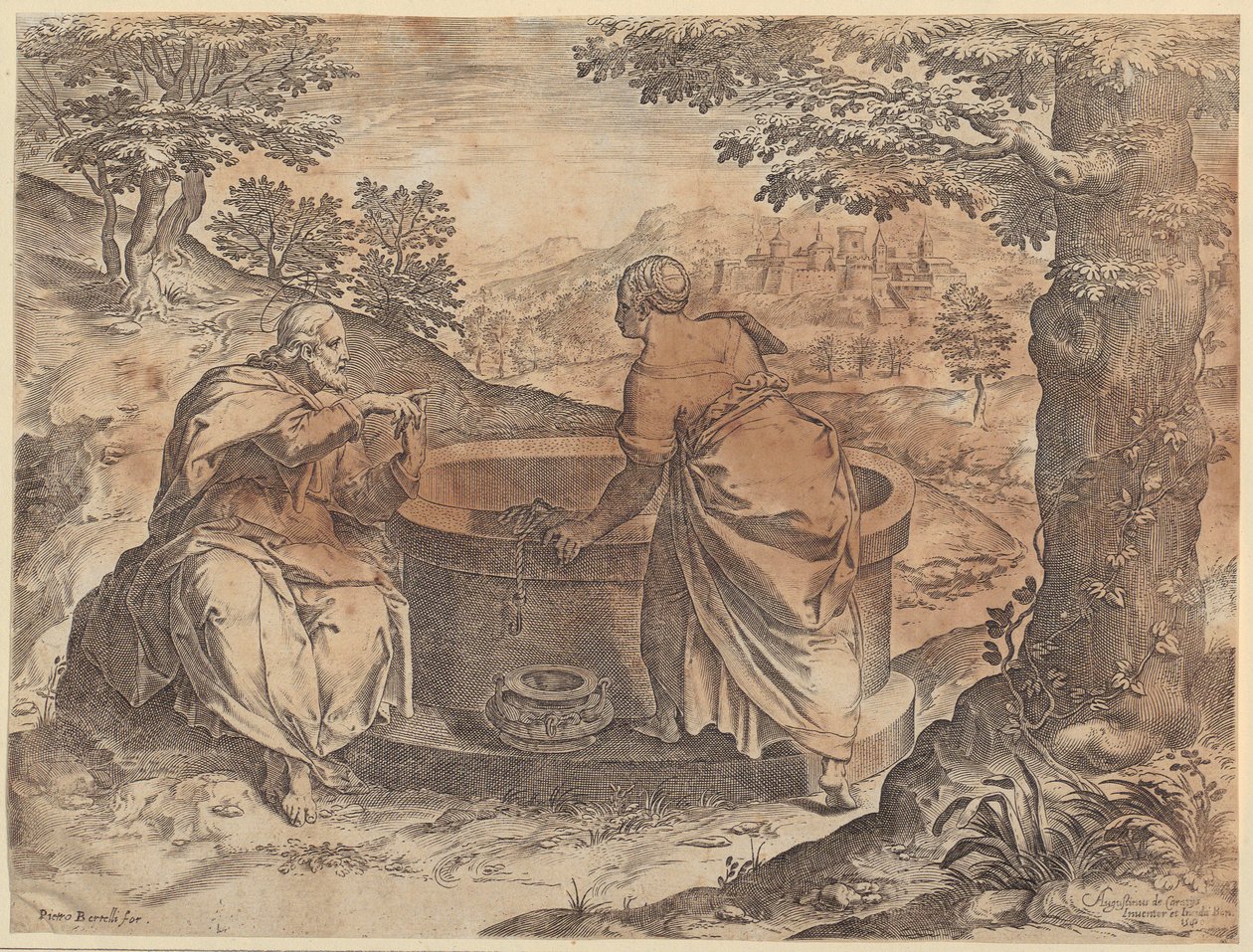 Jésus et la Samaritaine - Agostino Carracci