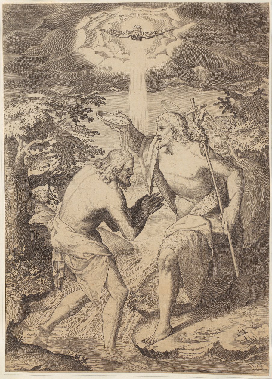 Baptême du Christ - Agostino Carracci