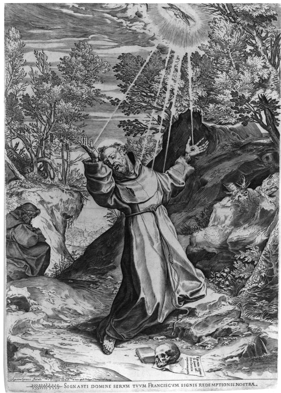 La stigmatisation de saint François - Agostino Carracci