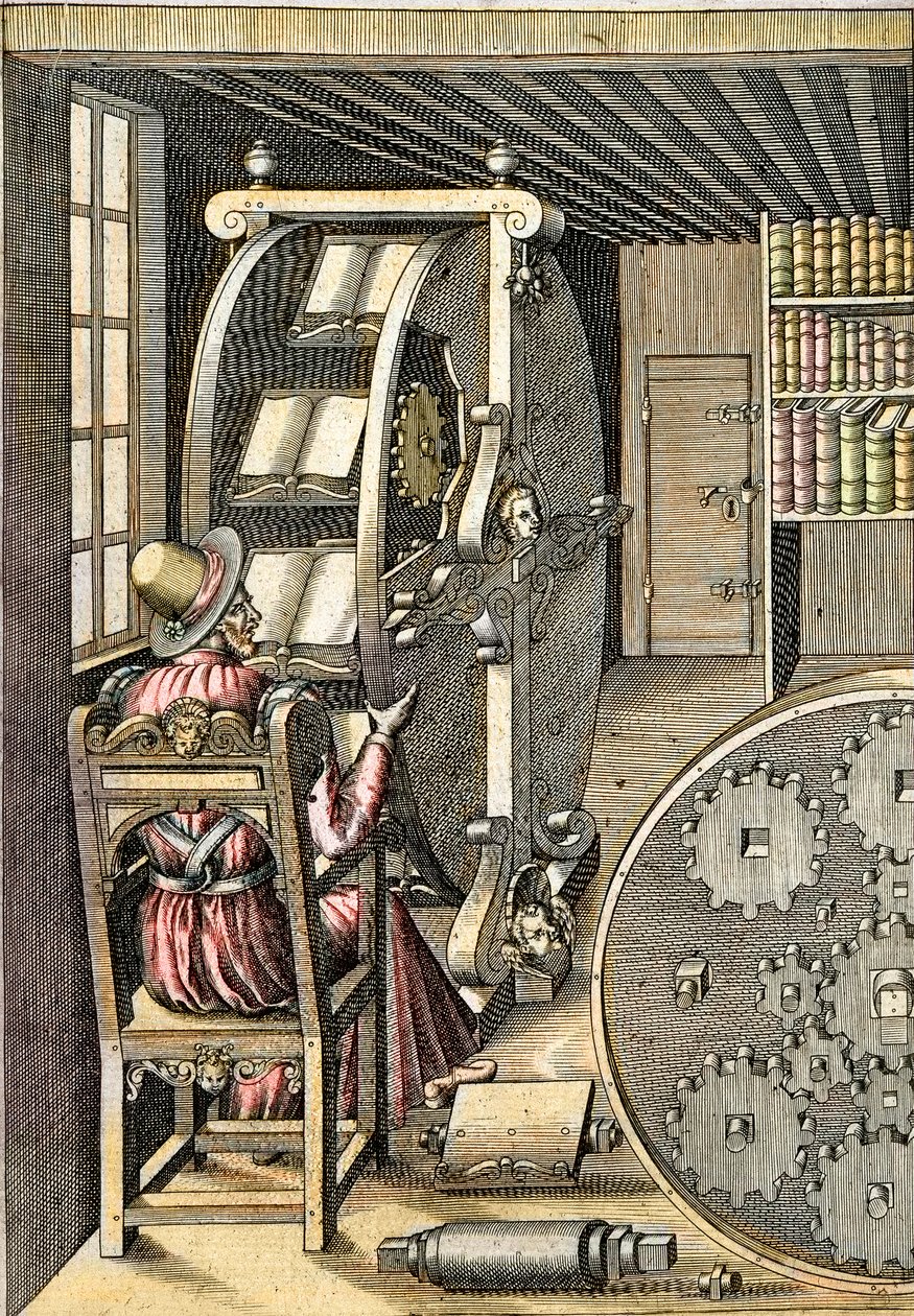 Bureau rotatif - De "Le Diverse et Artifiose Machine" par Agostino Ramelli (1531-1608) - Paris 1588 - Agostino Ramelli