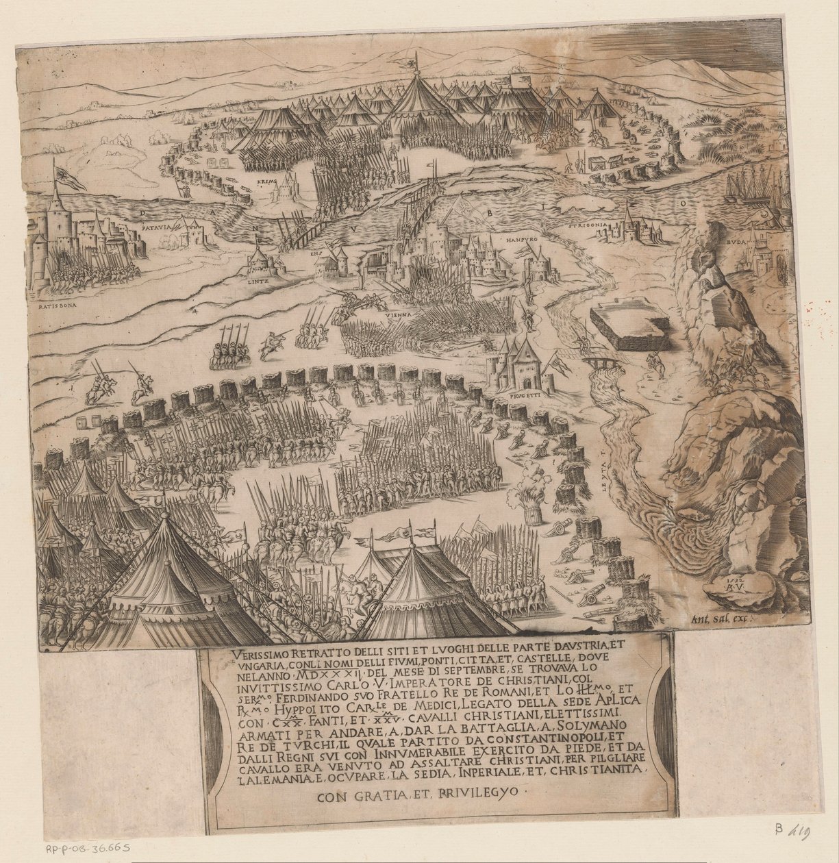 Siège de Vienne par les Ottomans - Agostino Veneziano
