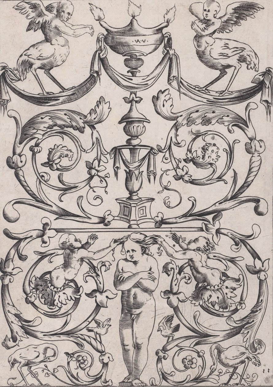 Panneau ornemental, vers 1514-36 - Agostino Veneziano
