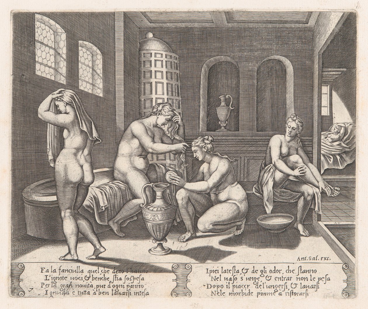 Planche 7 : Psyché assistée dans son bain, de l