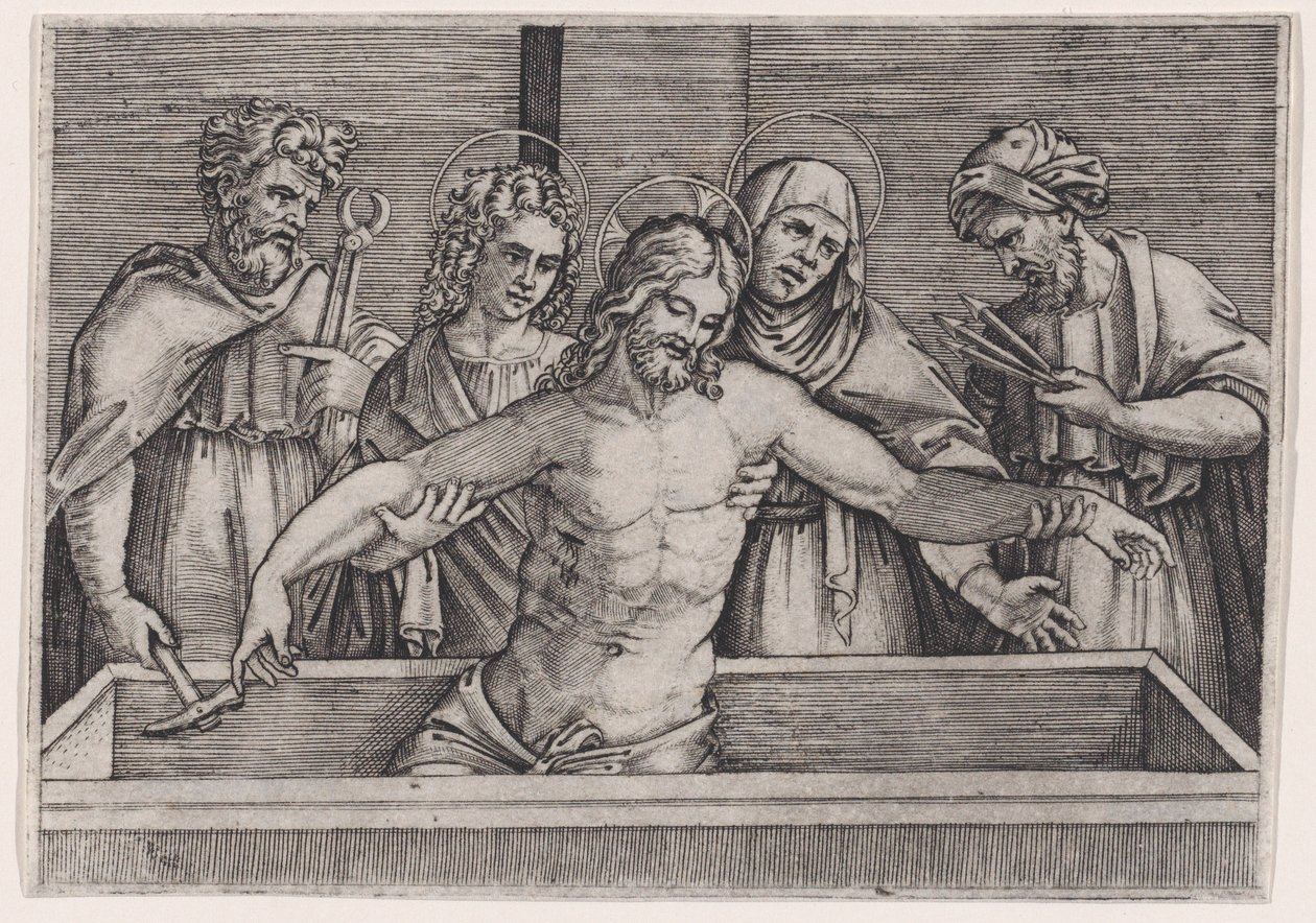 La Mise au tombeau du Christ, vers 1514-36 - Agostino Veneziano
