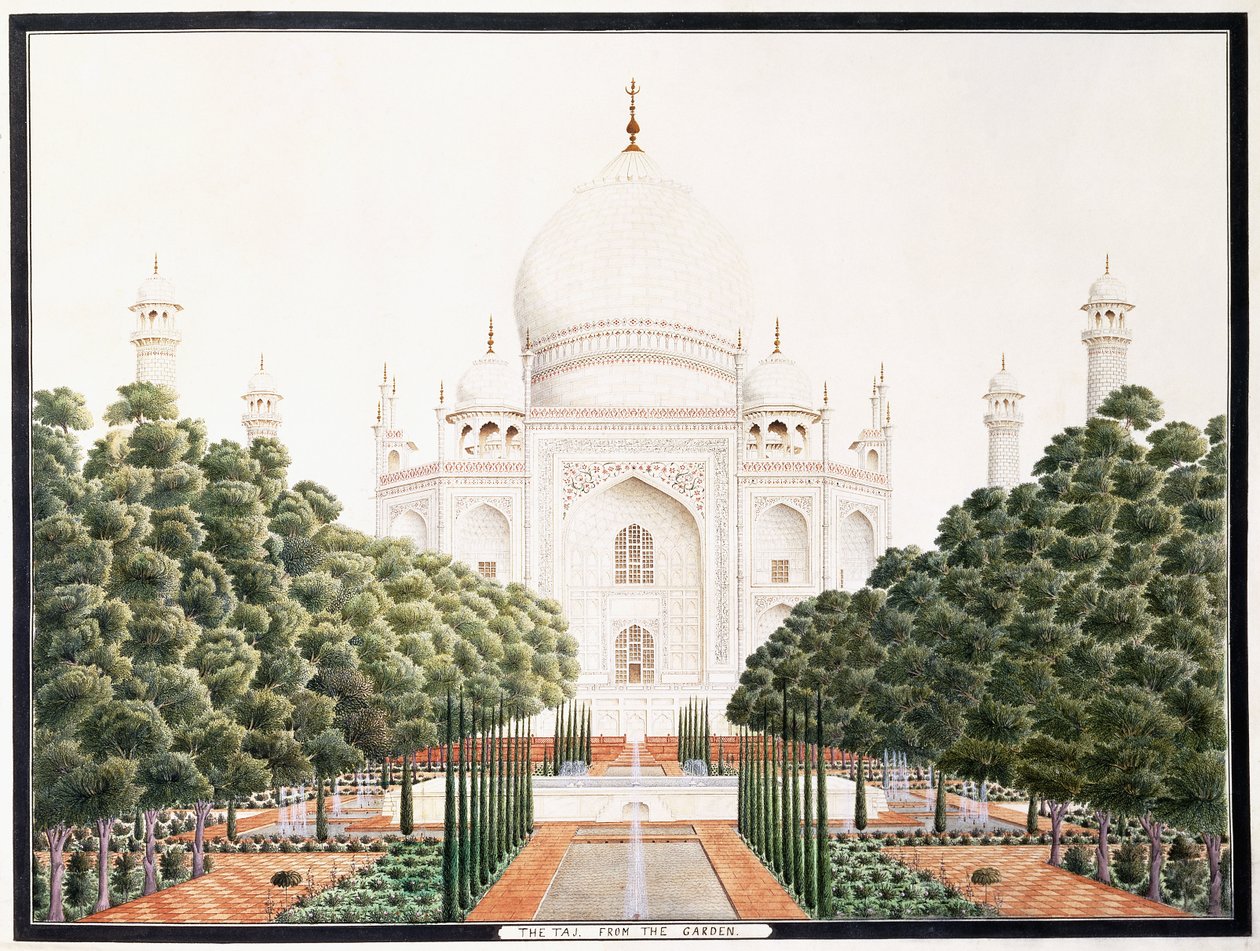 Le Taj depuis le jardin, c. 1815 - Agra School