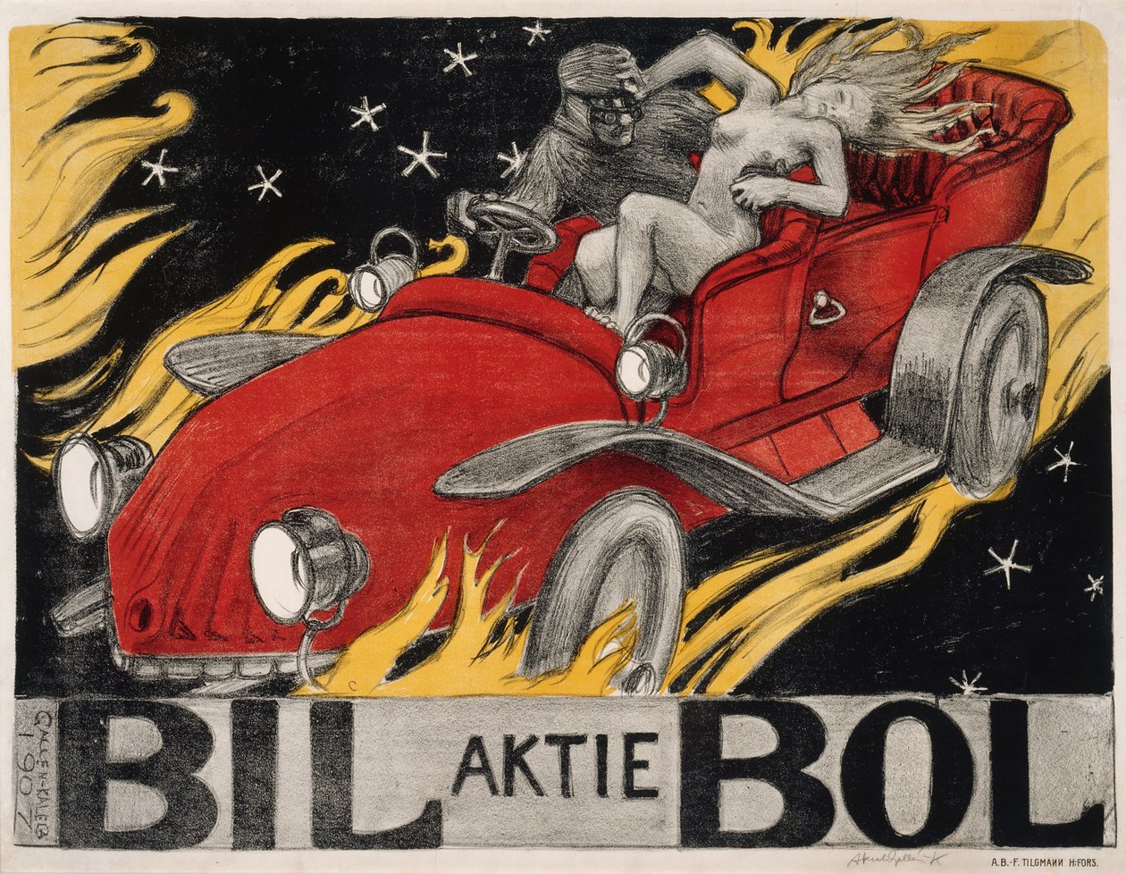 Bil-Bol, affiche pour un concessionnaire automobile - Akseli Gallen-Kallela