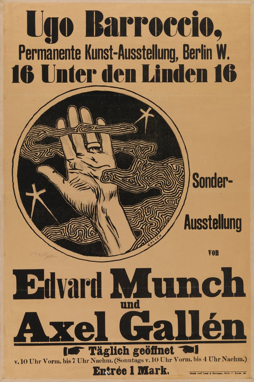 Plakat für Munch & Galléns Ausstellung - Akseli Gallen-Kallela