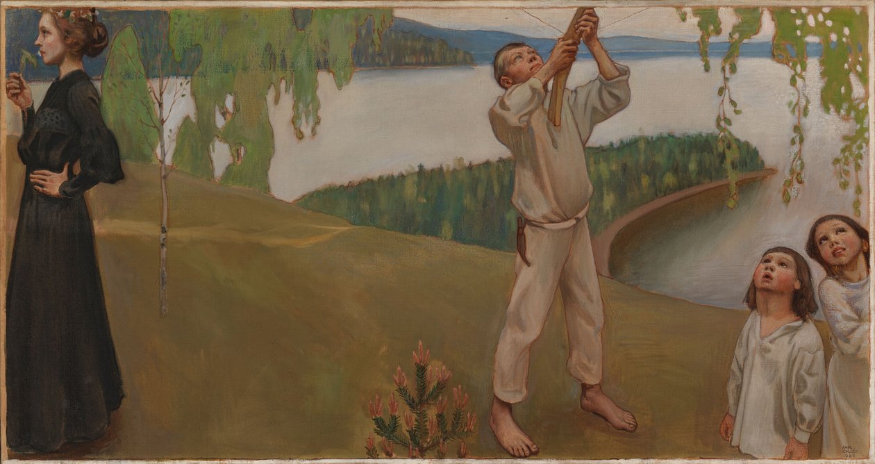 « Le Printemps », étude pour les fresques du mausolée de Jusélius - Akseli Gallen-Kallela