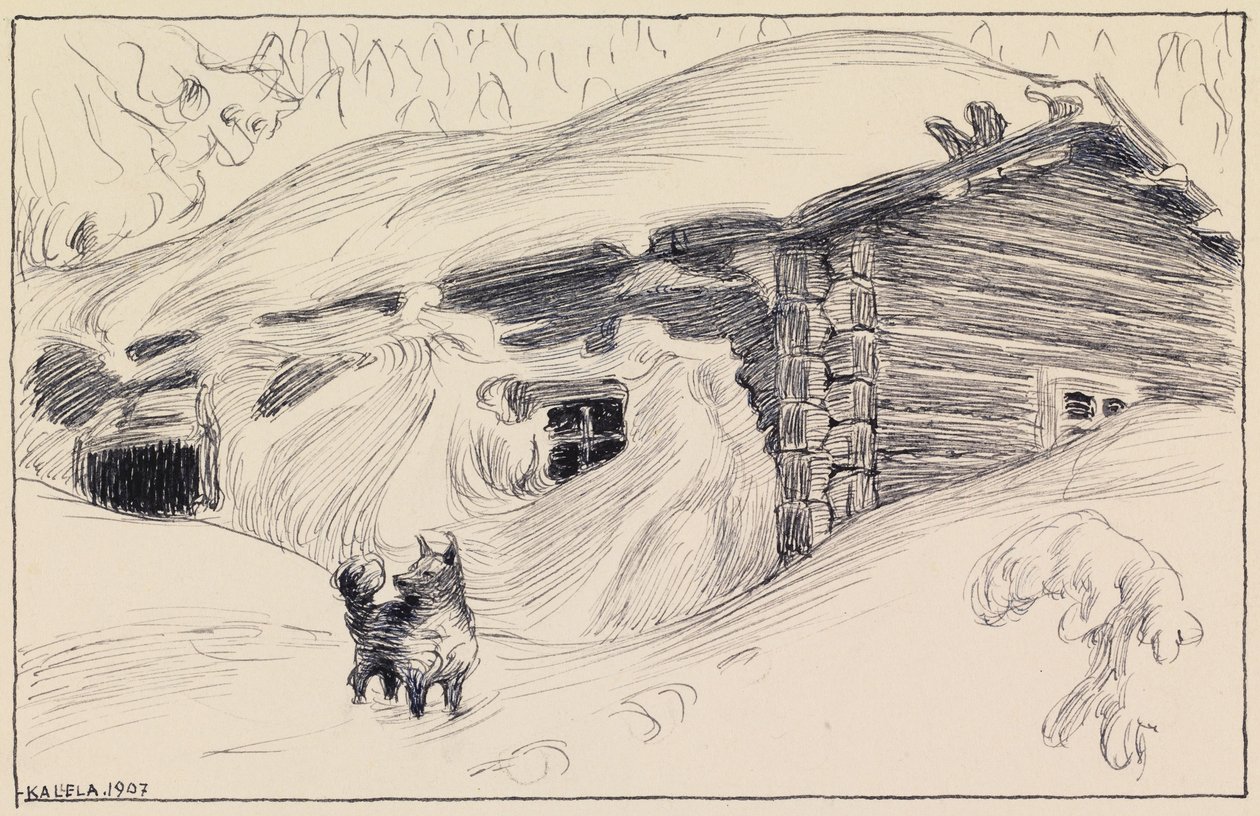 La cabane dans la neige - Akseli Gallen-Kallela