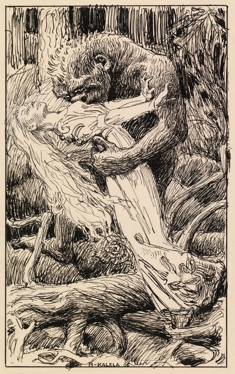 Le monstre et la jeune fille - Akseli Gallen-Kallela