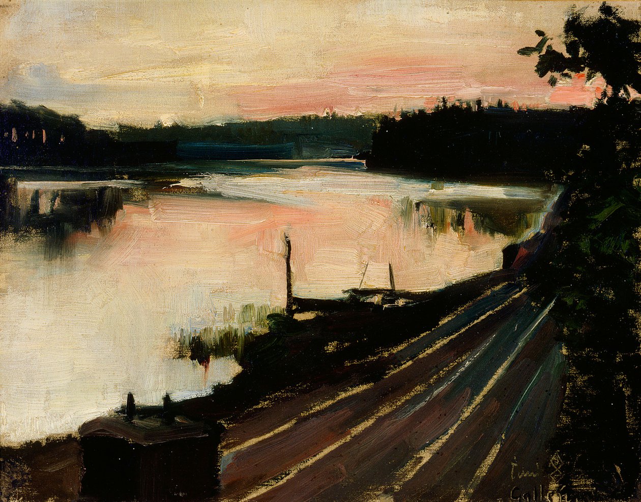 Vue depuis Eläintarha au coucher du soleil - Akseli Gallen-Kallela