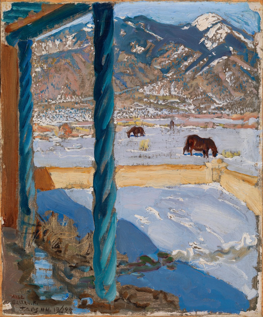 La maison de Taos au soleil - Akseli Valdemar Gallen-Kallela