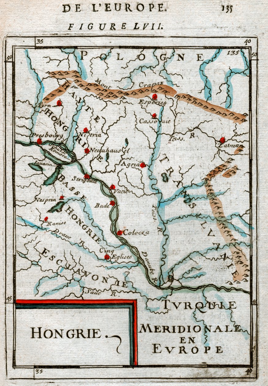 Carte de la Hongrie 1683 - Alain Manesson Mallet