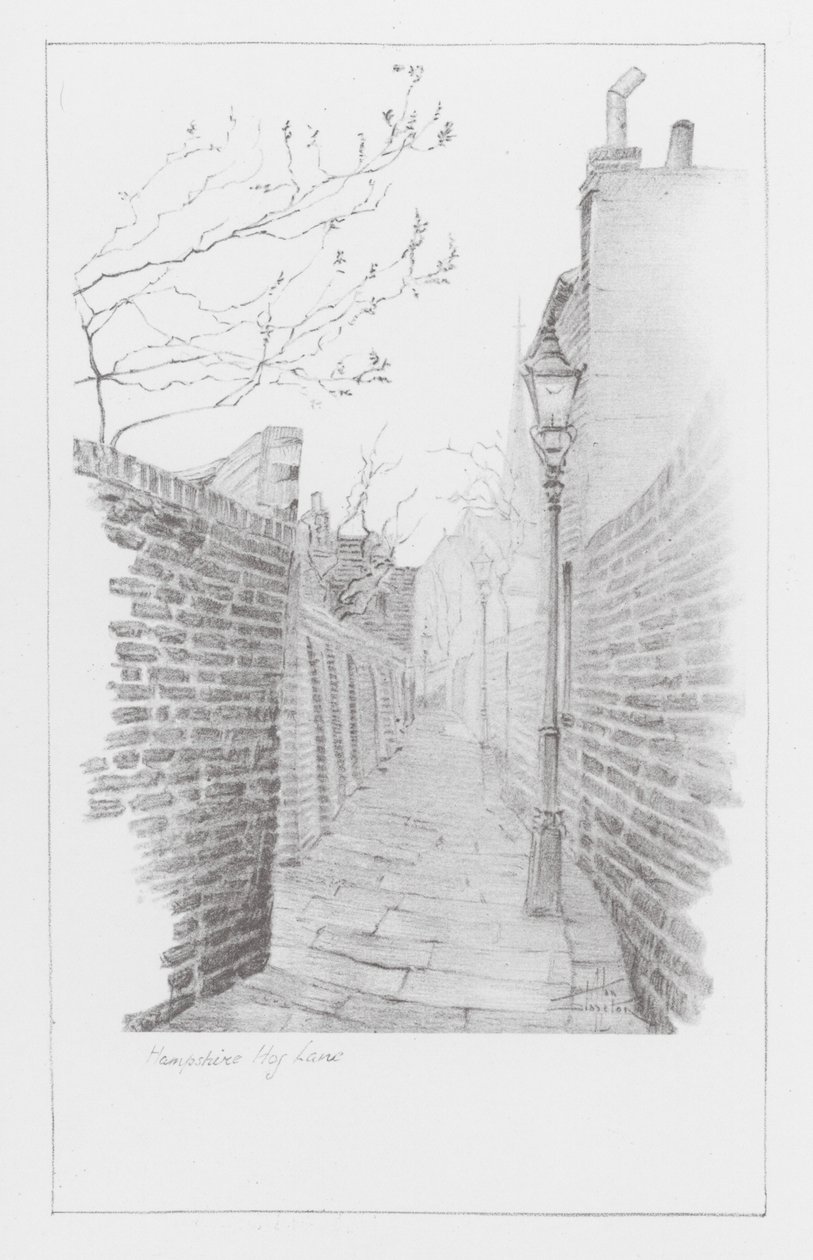 Ruelles de Londres : Hampshire Hog Lane (litho) - Alan Stapleton