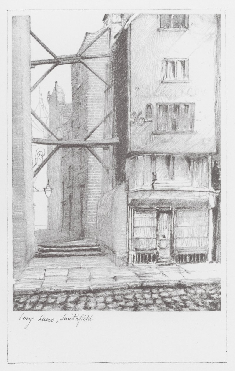 Ruelles de Londres : Long Lane, Smithfield (litho) - Alan Stapleton