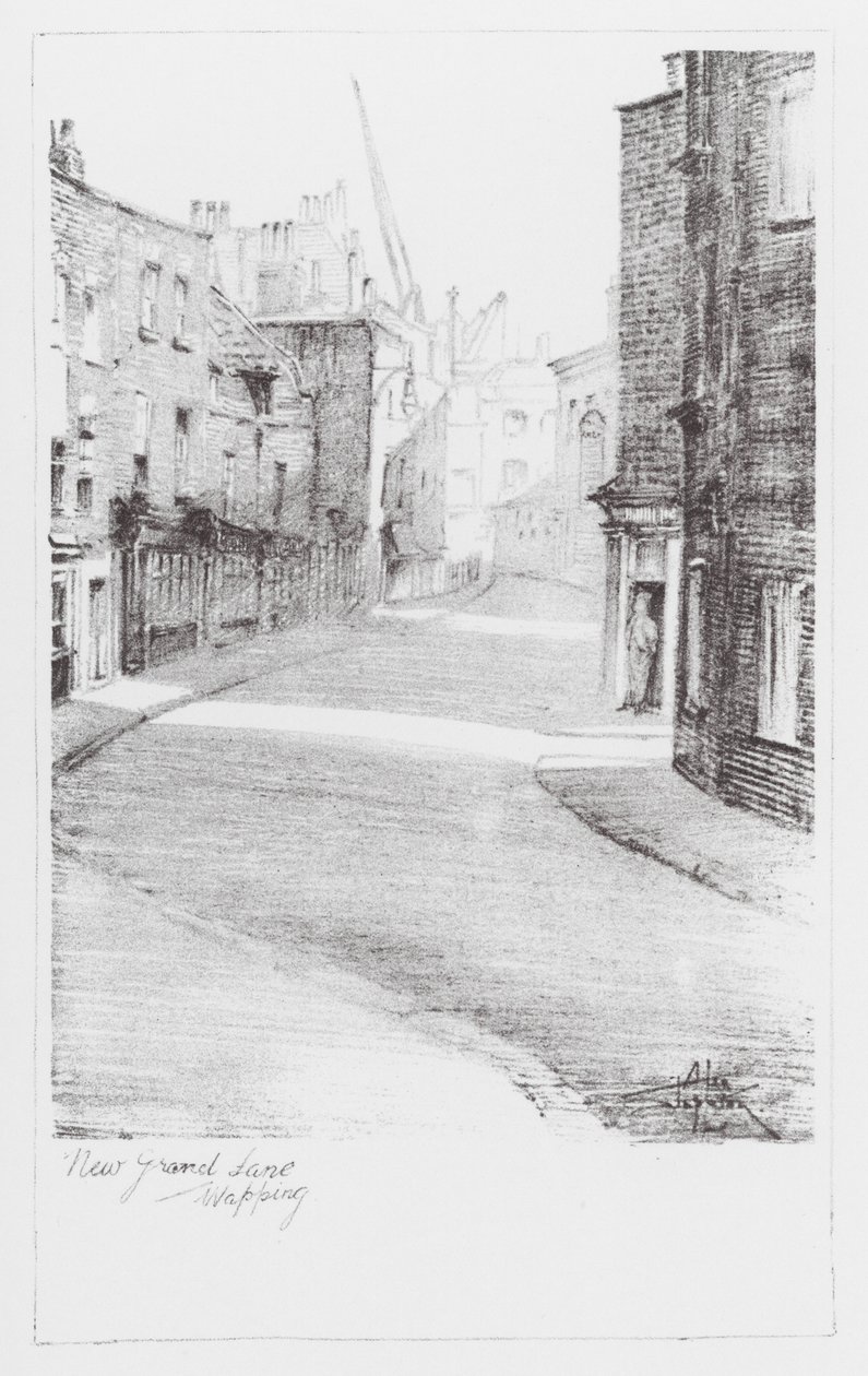 London Lanes : New Gravel Lane (litho) - Alan Stapleton