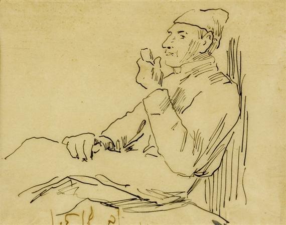 Vieil homme avec pipe - Albert Anker