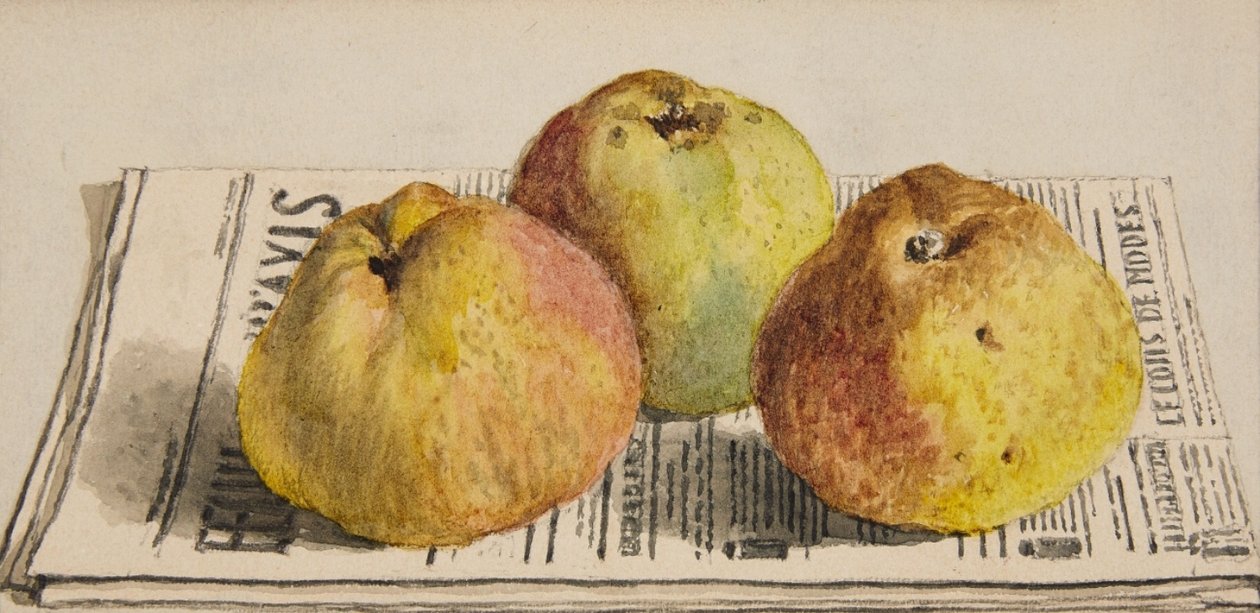 Nature Morte avec Trois Pommes et Journal - Albert Anker