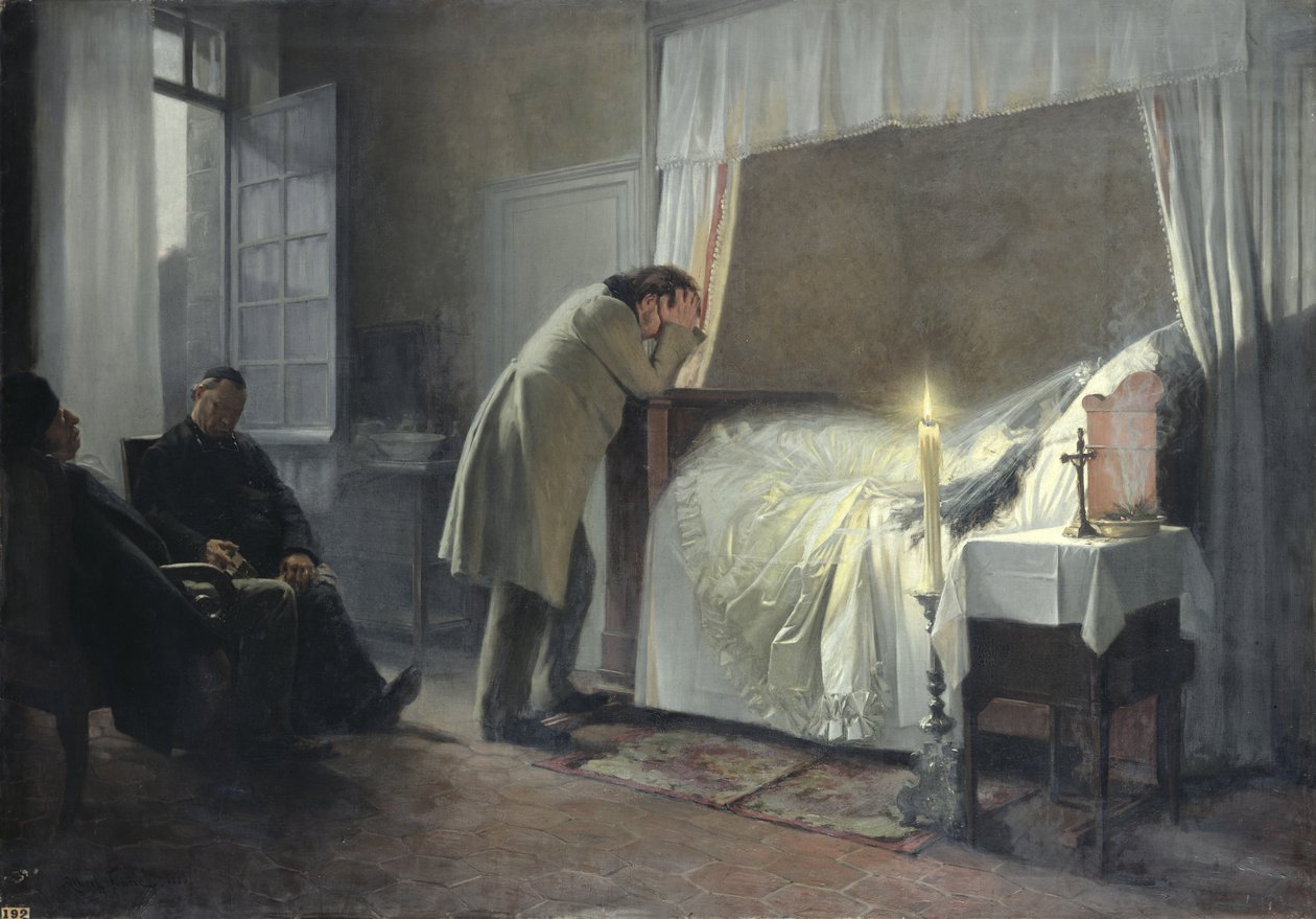 Le lit de mort de Madame Bovary, avant 1889 - Albert Auguste Fourie