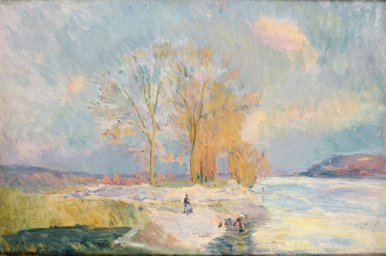 Rives de la Seine et Vernon en hiver, 1901 - Albert Charles Lebourg