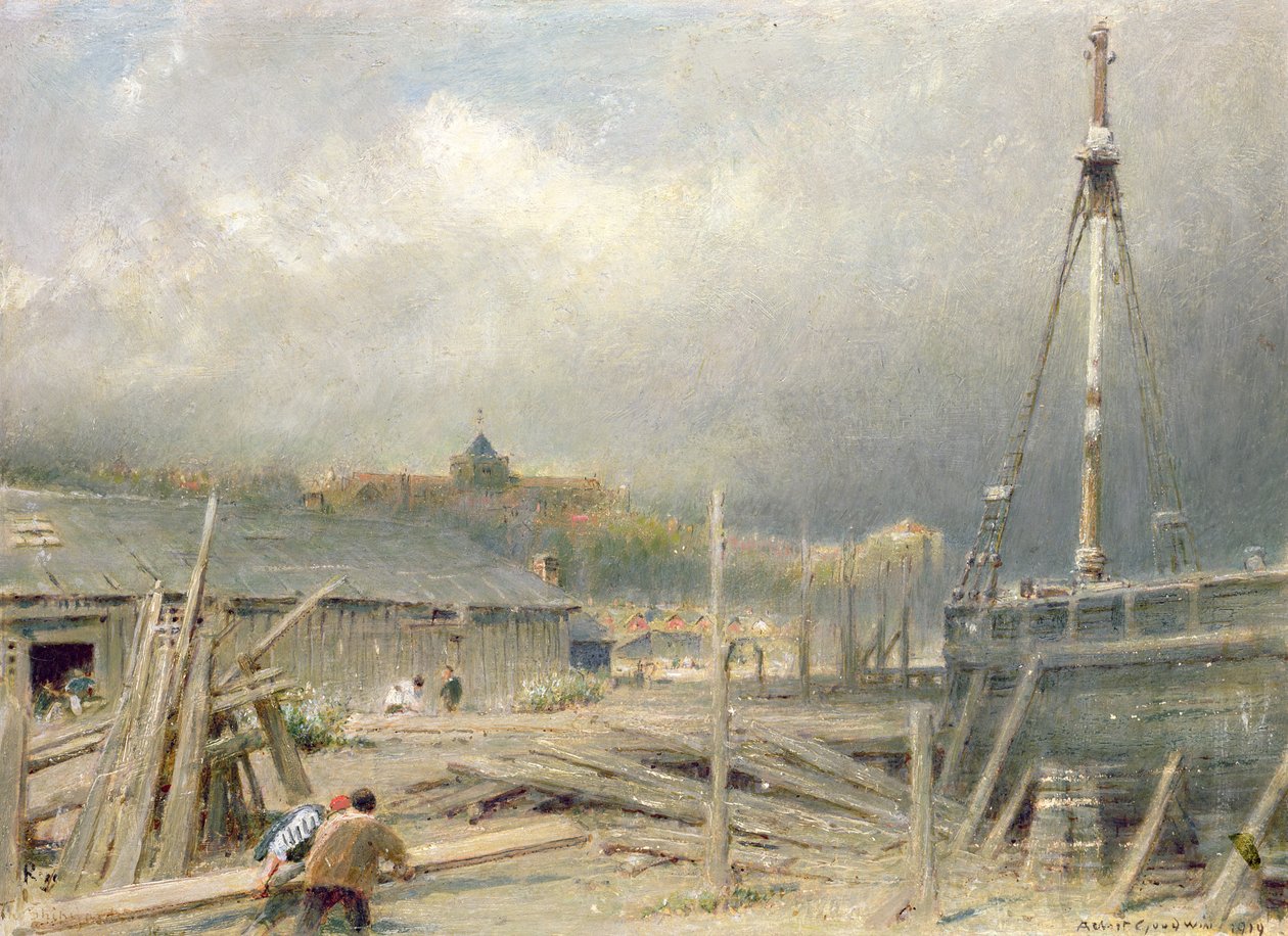 Construction de bateaux, Rye - Albert Goodwin