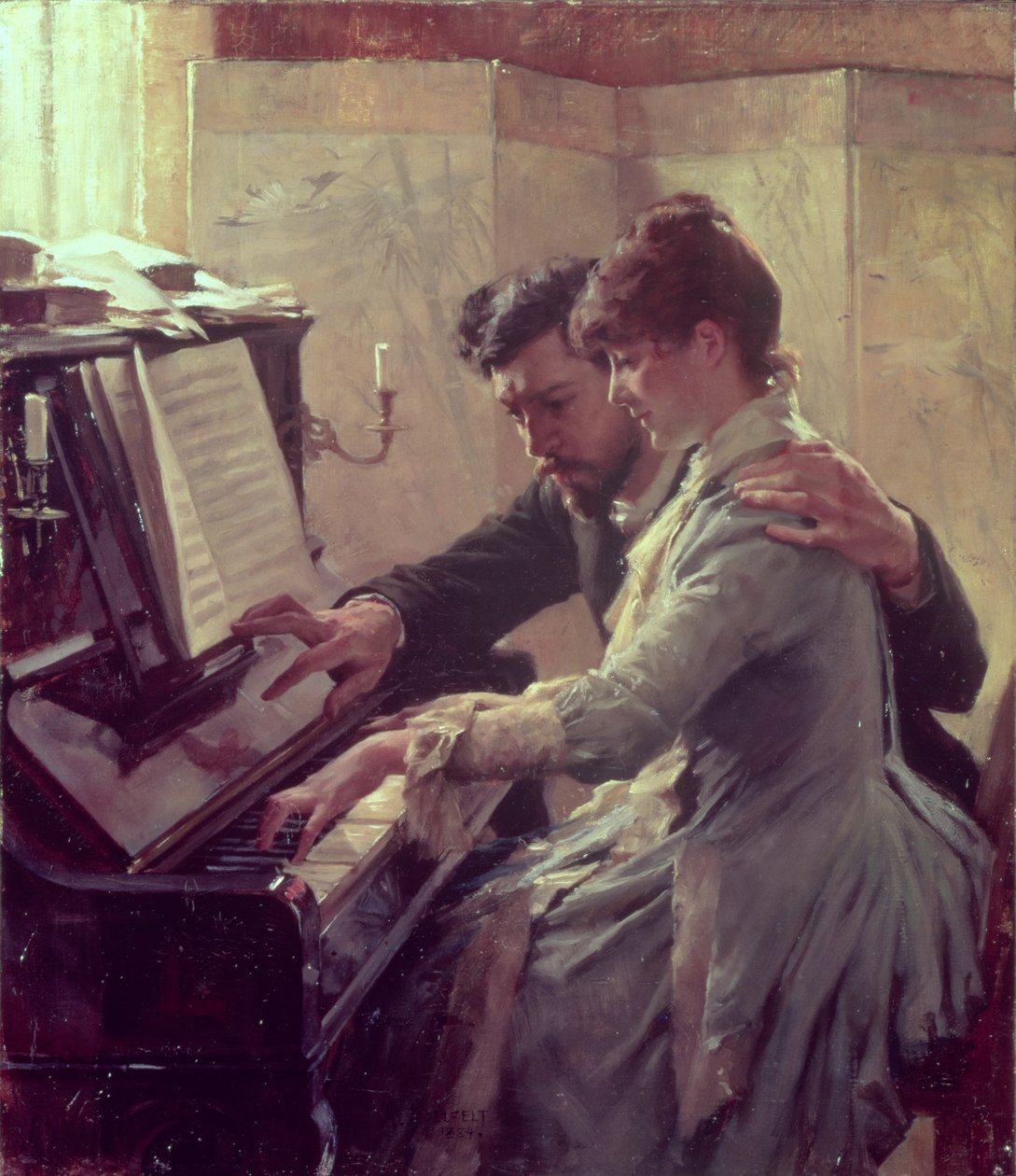 Au piano - Albert Gustaf Aristides Edelfelt