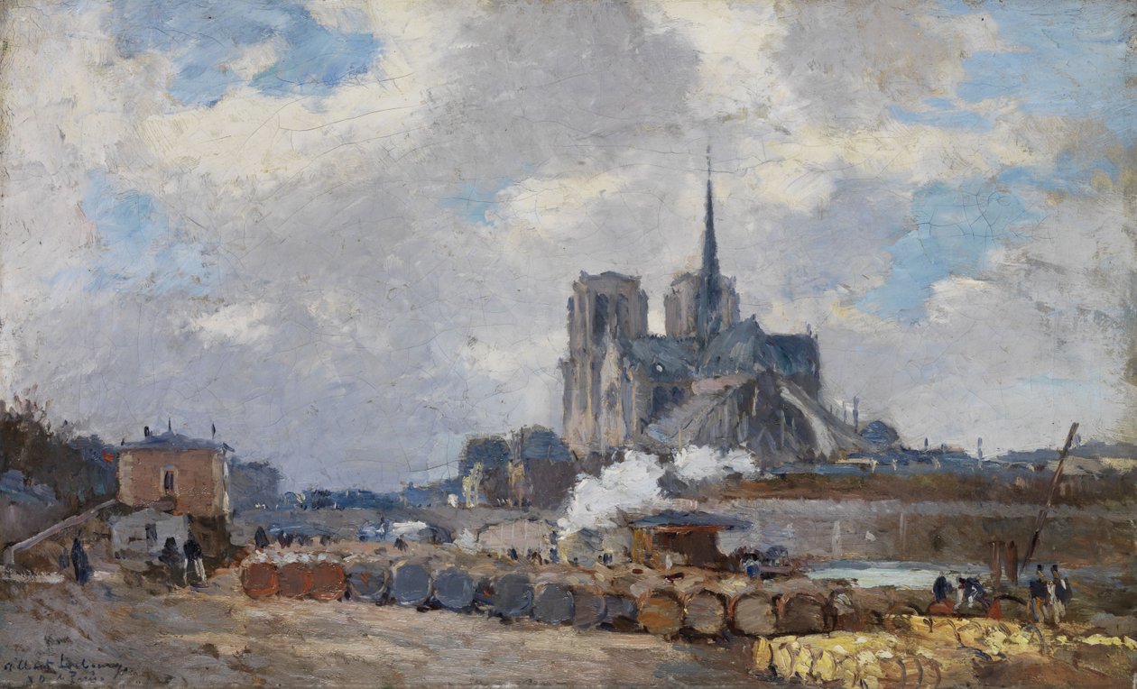 Notre-Dame de Paris, vue du Quai de la Tournelle - Albert Charles Lebourg