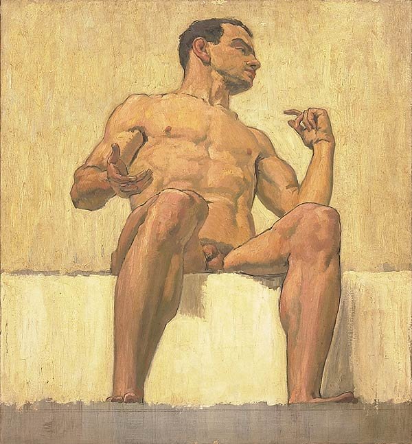Homme assis nu - Albert Maennchen