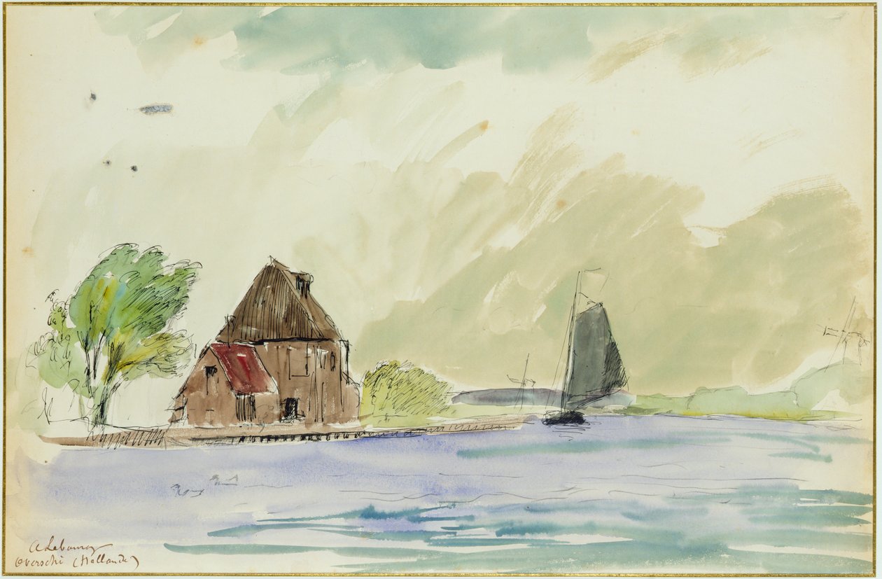 Les rives de la Meuse à Overschi, 1897 - Albert Charles Lebourg