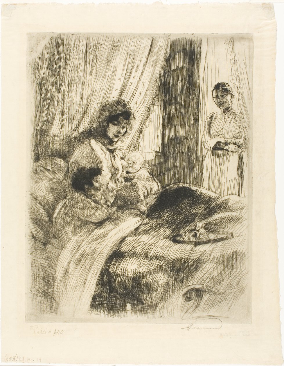 Petit déjeuner, assiette quatre de la femme - Albert Besnard