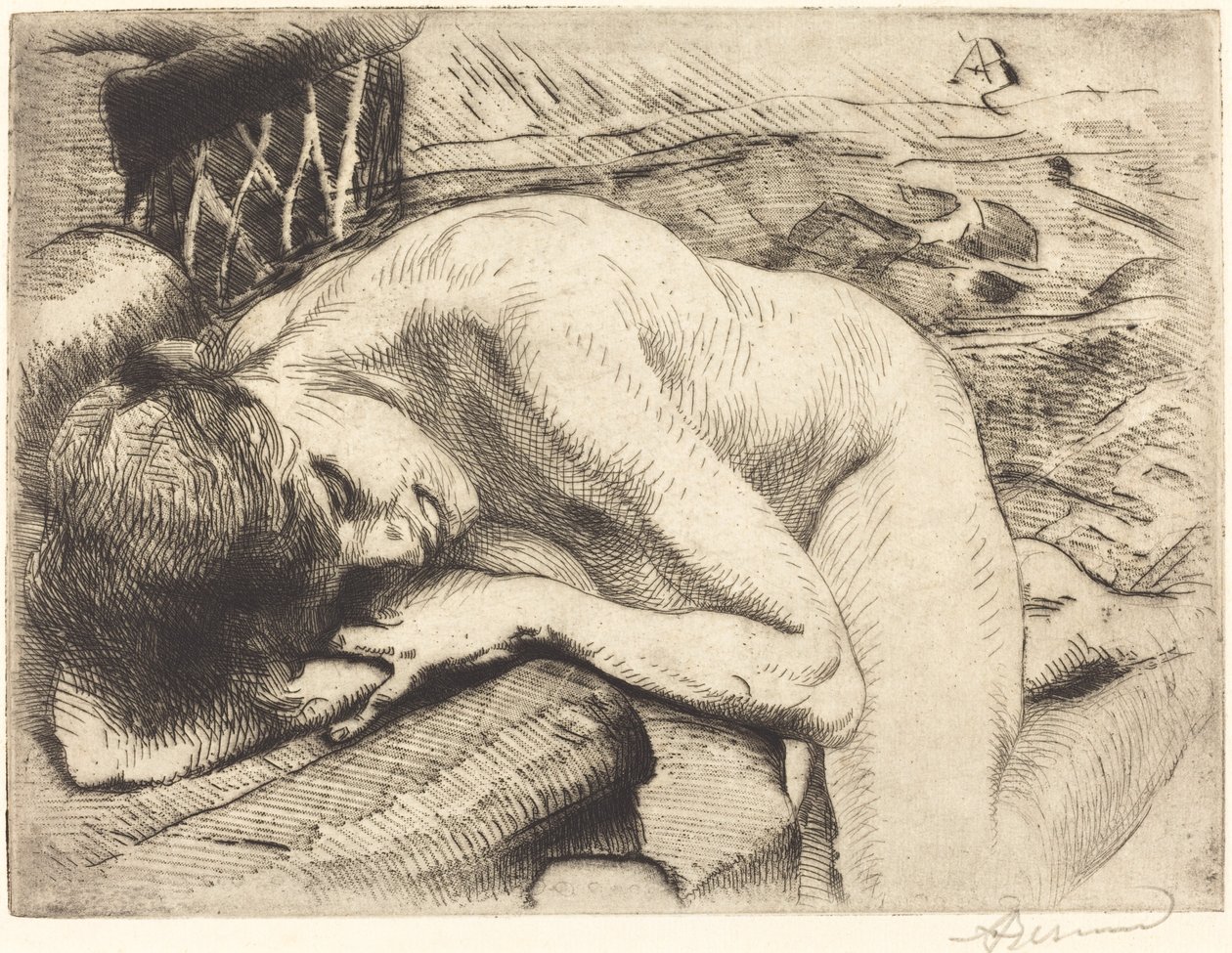 Le modèle endormi à terre - Albert Besnard
