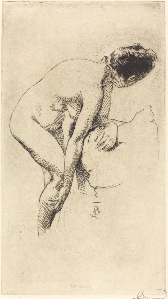 Femme nue se tenant la jambe - Albert Besnard