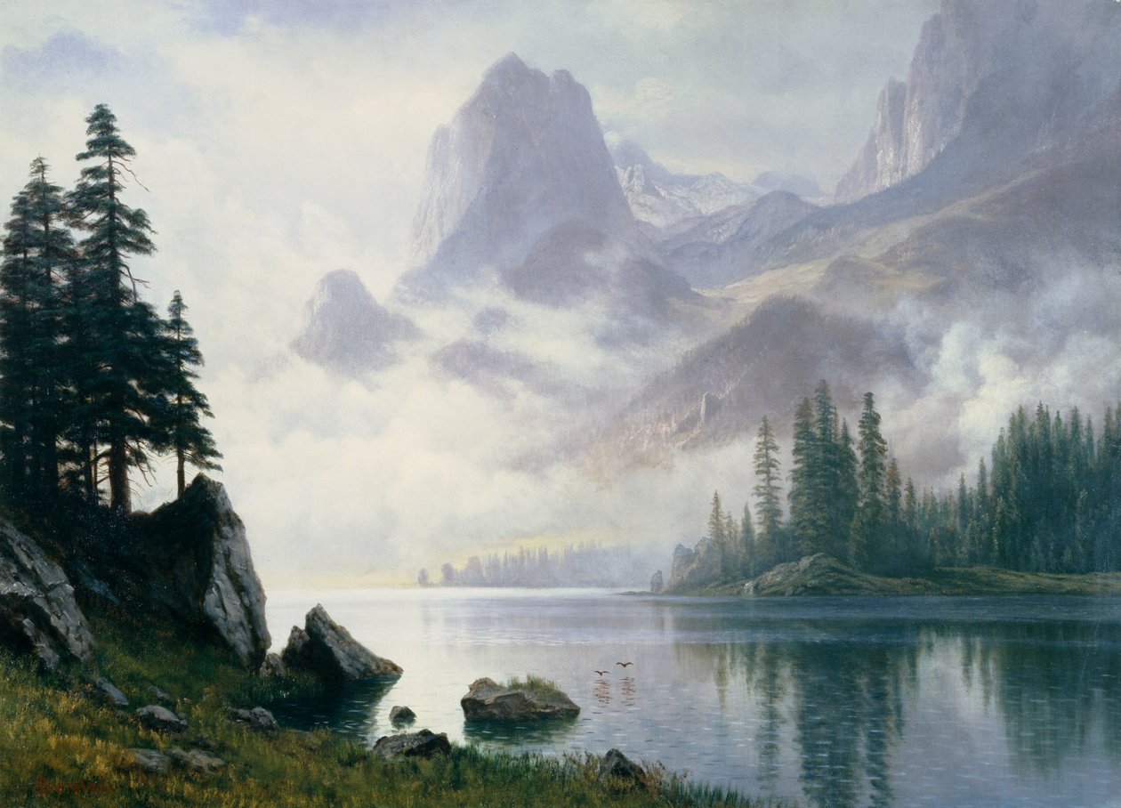 Montagne hors de la brume - Albert Bierstadt