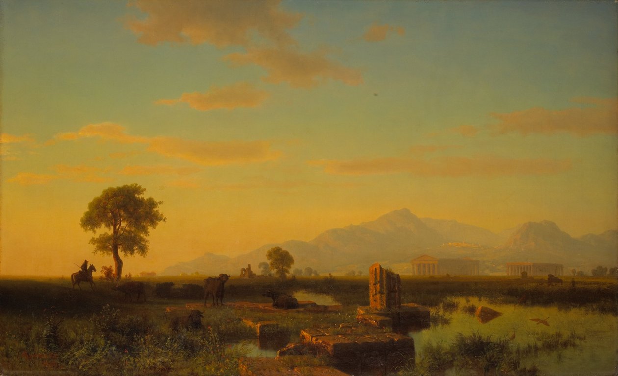 Ruines de Paestum - Albert Bierstadt