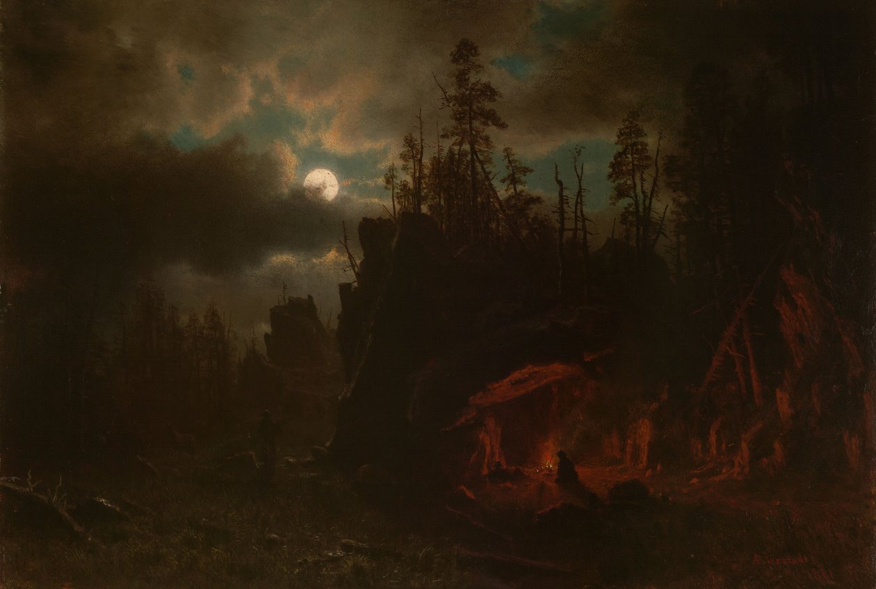 Le camp des trappeurs - Albert Bierstadt