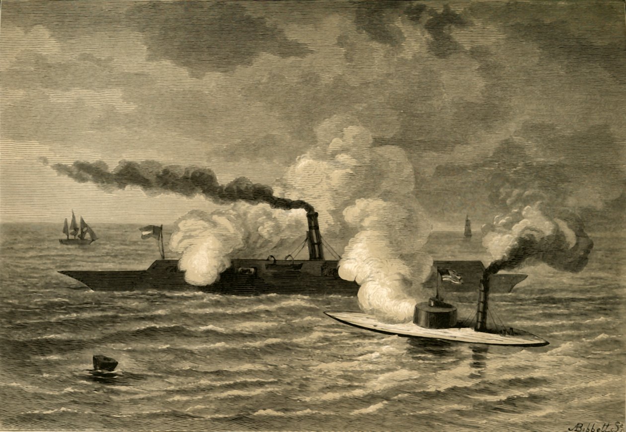 Attaque du Monitor sur le Merrimack, 1878 - Albert Bobbett