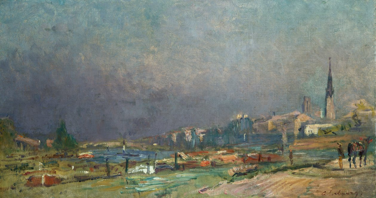 Sur les rives de la rivière - Albert Charles Lebourg