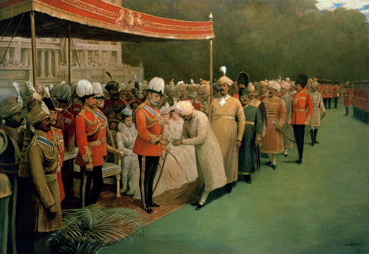 Édouard VII recevant les maharajas et dignitaires avant son couronnement - Albert E. Harris
