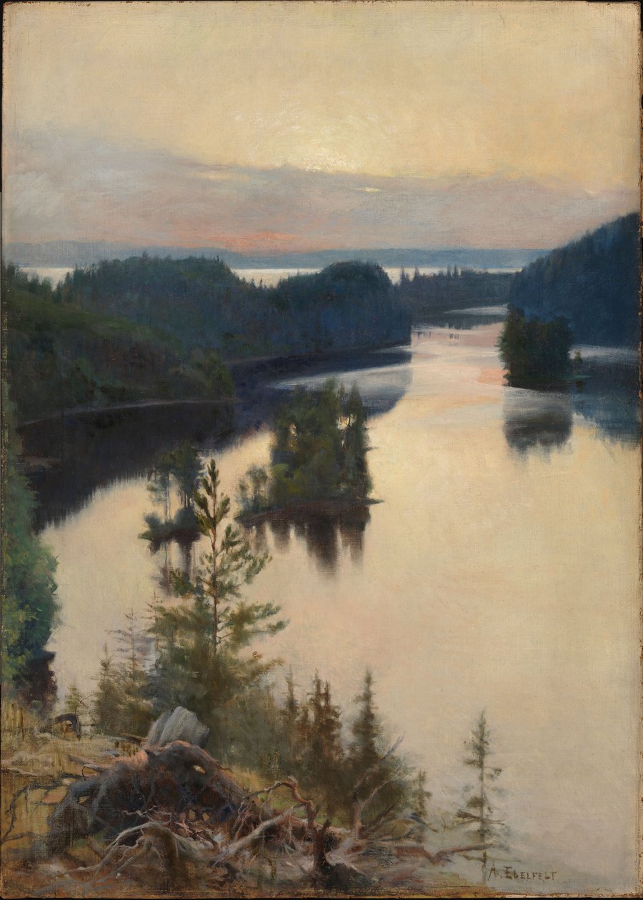 La crête de Kaukola au coucher du soleil - Albert Edelfelt