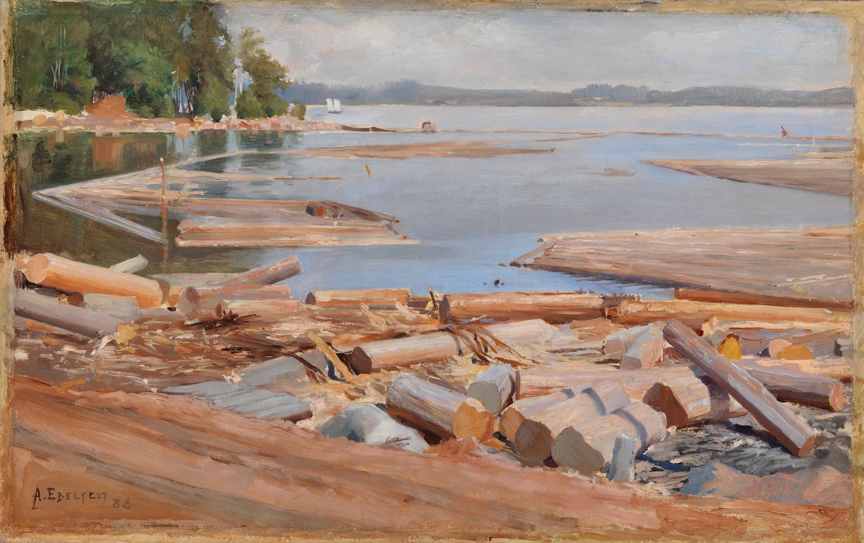 Radeau de rondins - Albert Edelfelt